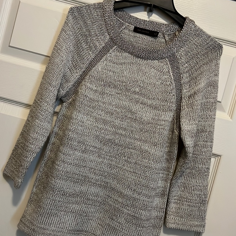 NWOT The Limited Silver metallic shimmer sweater